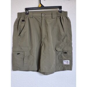 Bimini Bay Cargo Shorts Mens Size 36 Green Nylon Outdoor Adventure Fishing